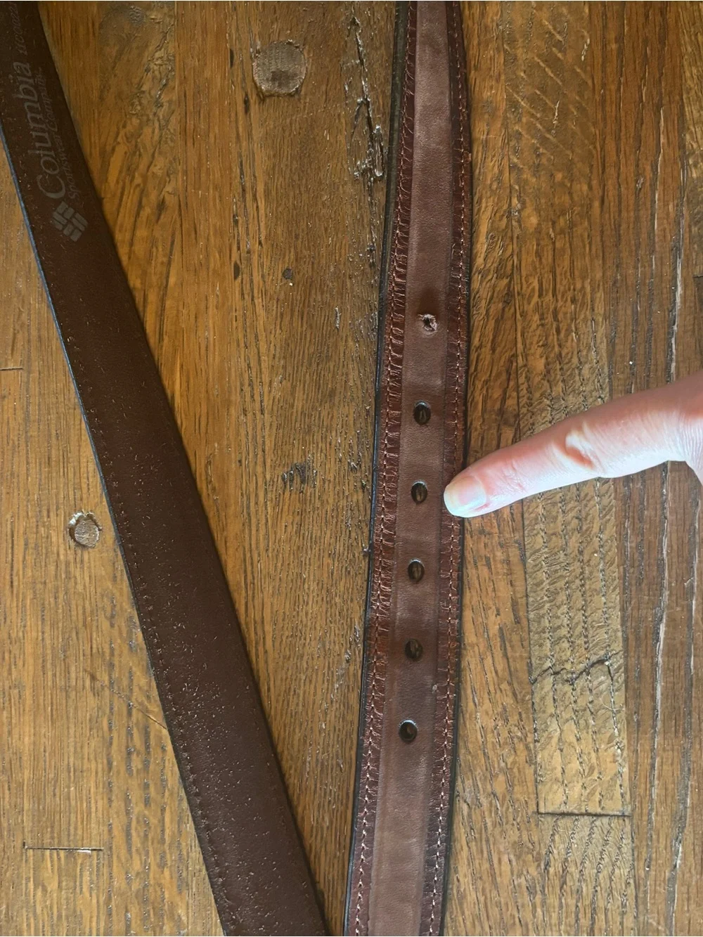 Columbia Brown Leather Men's Belt with Silver Buckle